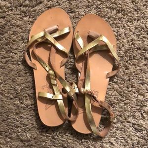 Ancient Greek sandals gold
